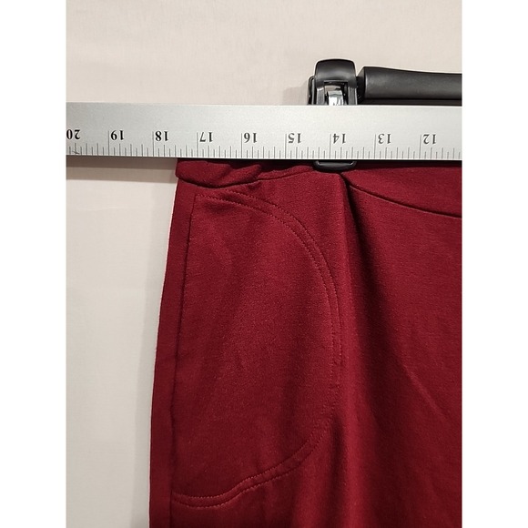 Calvin Klein Leggings Womens L Maroon, 29.5‎ Inseam Pockets Wide Leg - Picture 9 of 14